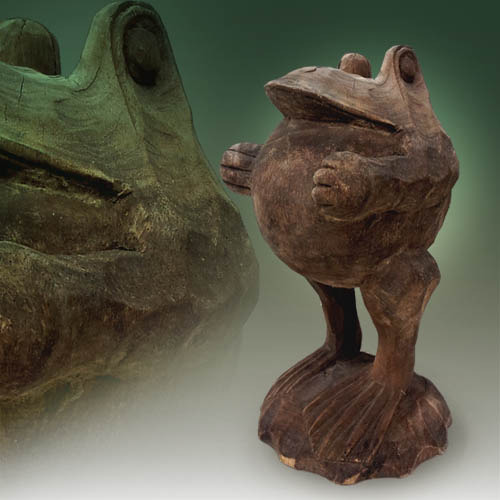 개구리 나무조각(작가미상)