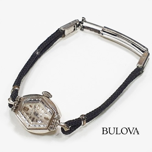 빈티지 백금14K 브로바(BULOVA)여성용 손목시계(253003)